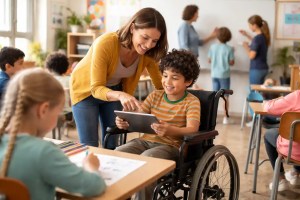 Inclusion scolaire handicap : outils AESH et adaptations